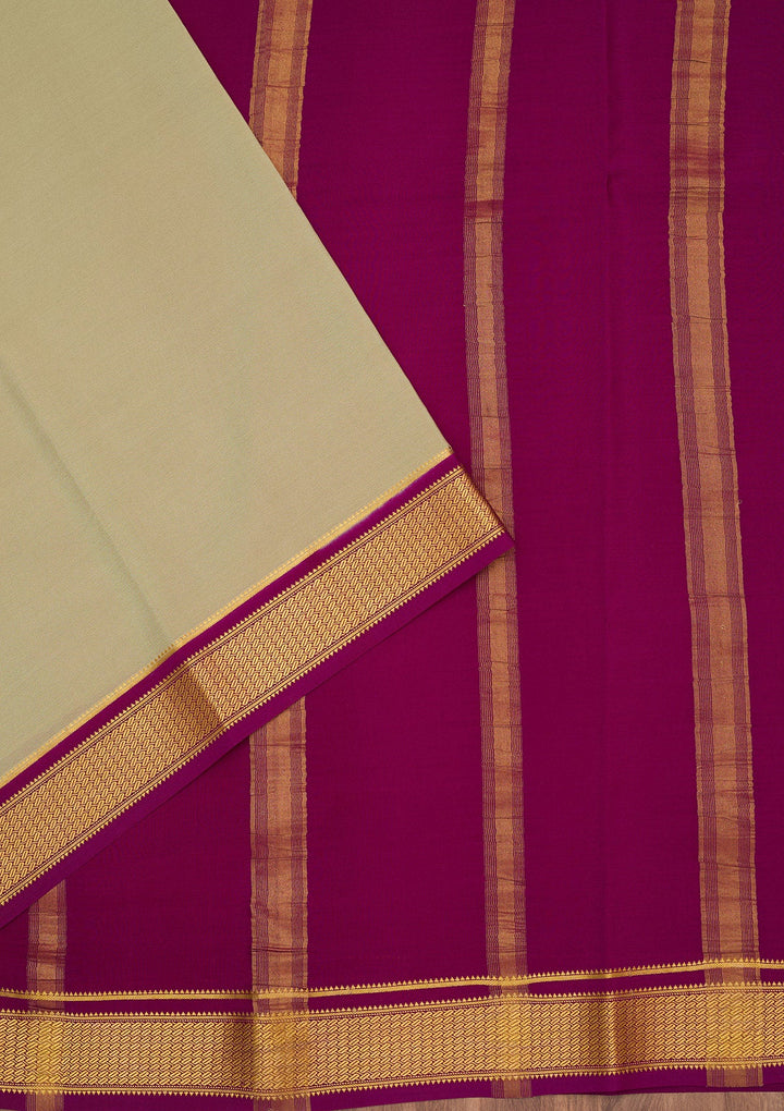 Pista Green Zariwork Pure Crepe Silk Saree-Koskii
