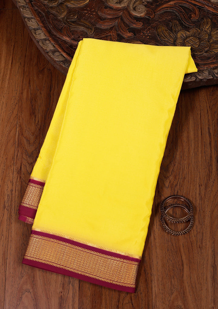 Yellow Zariwork Pure Crepe Silk_Saree_koskii