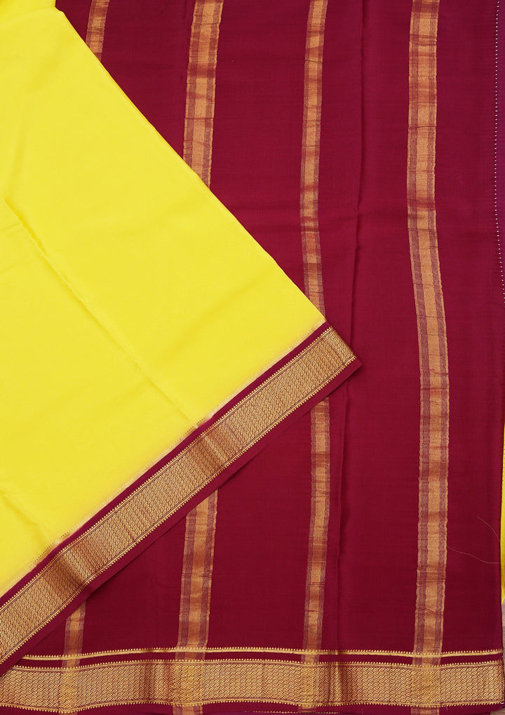 Yellow Zariwork Pure Crepe Silk_Saree_koskii