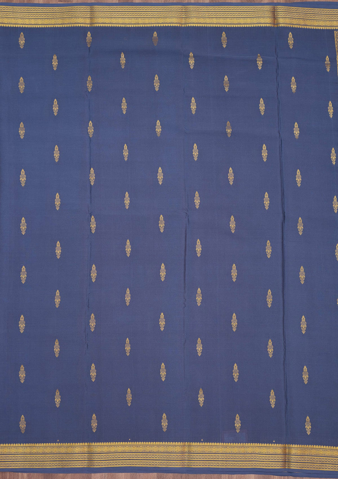Blue Zariwork Pure Crepe Silk Saree-Koskii