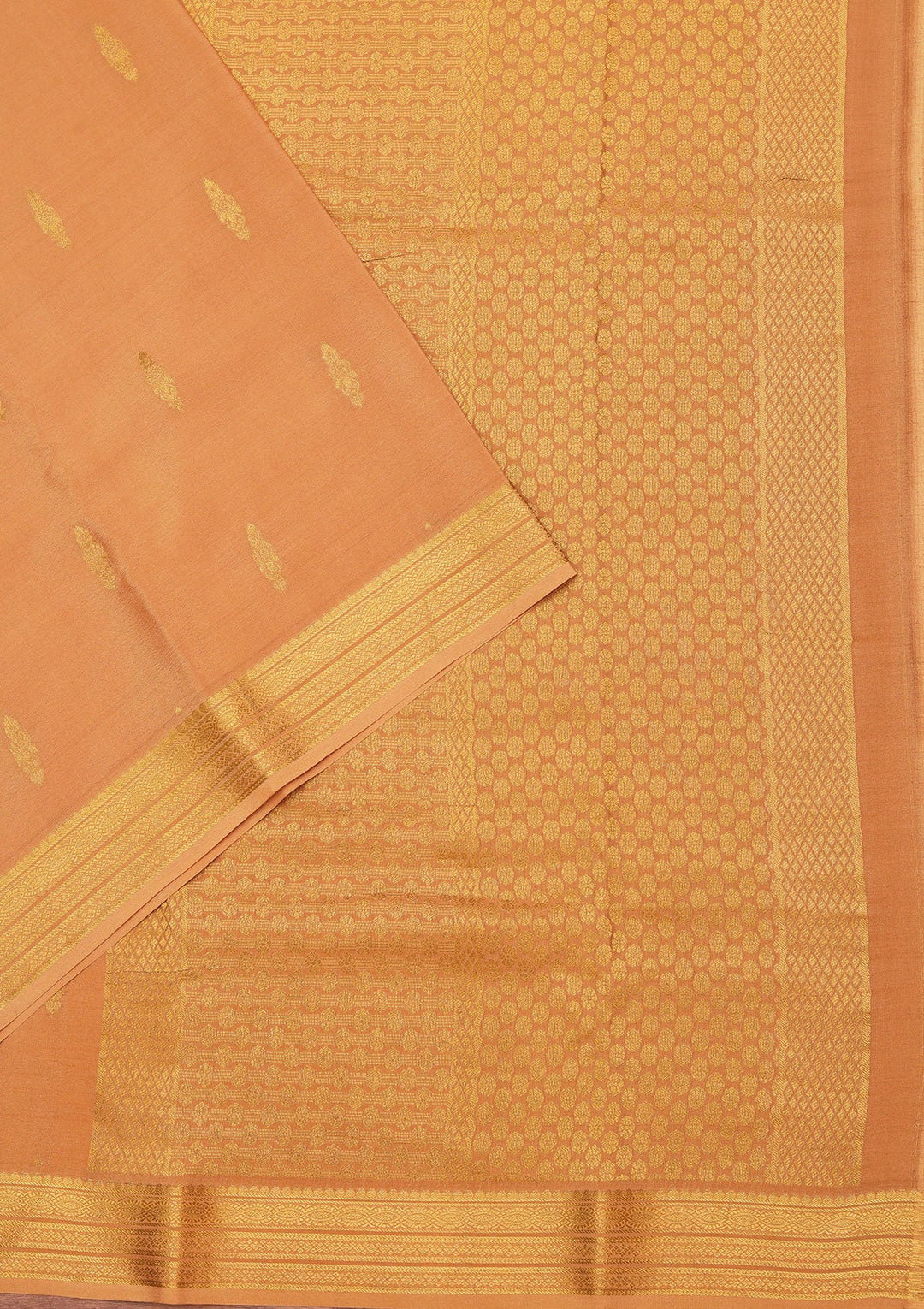 Gold Zariwork Pure Crepe Silk Saree_koskii