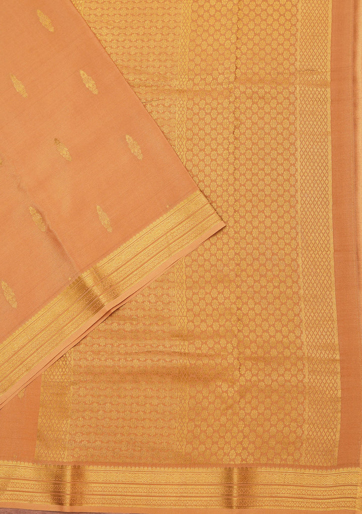 Gold Zariwork Pure Crepe Silk Saree_koskii