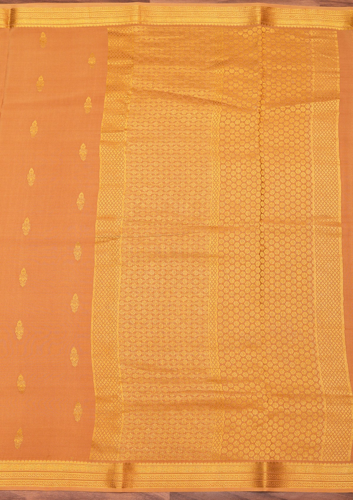Gold Zariwork Pure Crepe Silk Saree-koskii