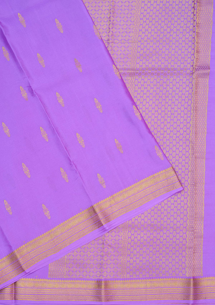 Lavender Zariwork Pure Crepe Silk Saree-Koskii
