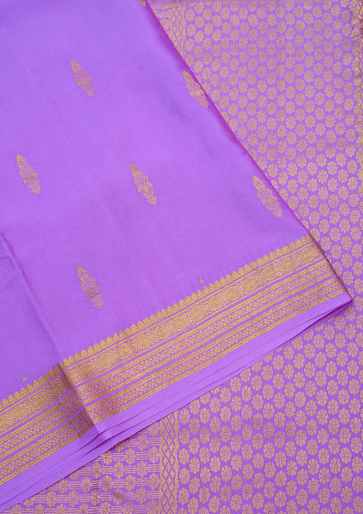 Lavender Zariwork Pure Crepe Silk Saree-Koskii