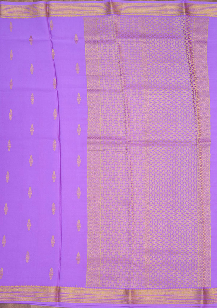 Lavender Zariwork Pure Crepe Silk Saree-Koskii
