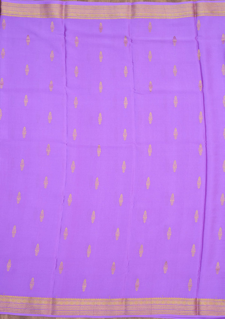 Lavender Zariwork Pure Crepe Silk Saree-Koskii