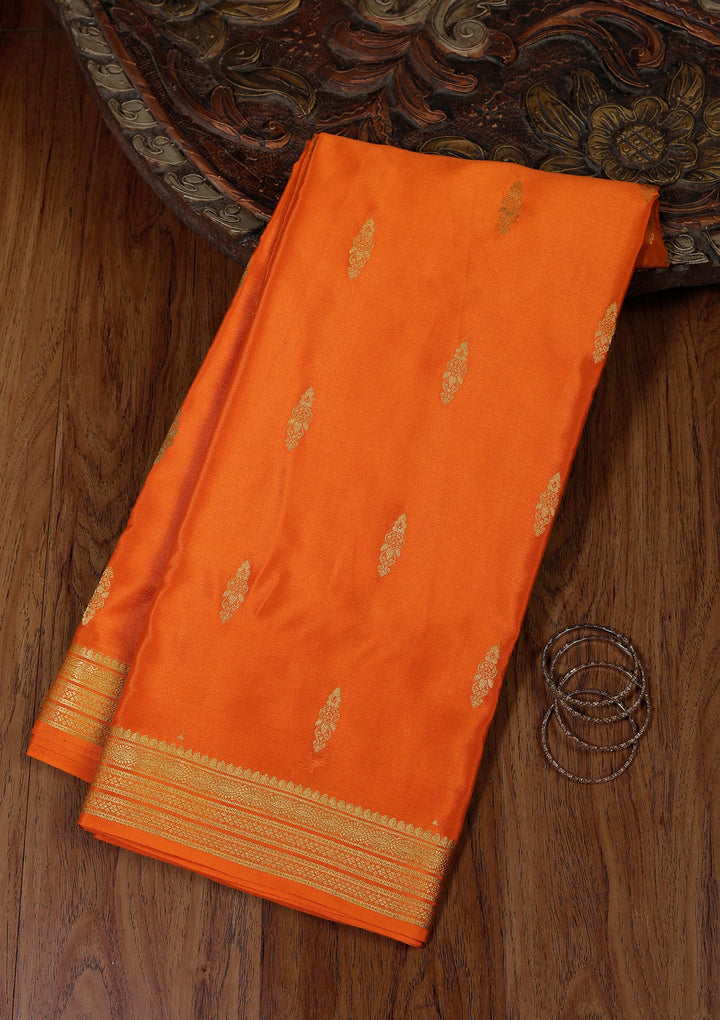 Mustard Zariwork Pure Crepe Silk Saree_koskii