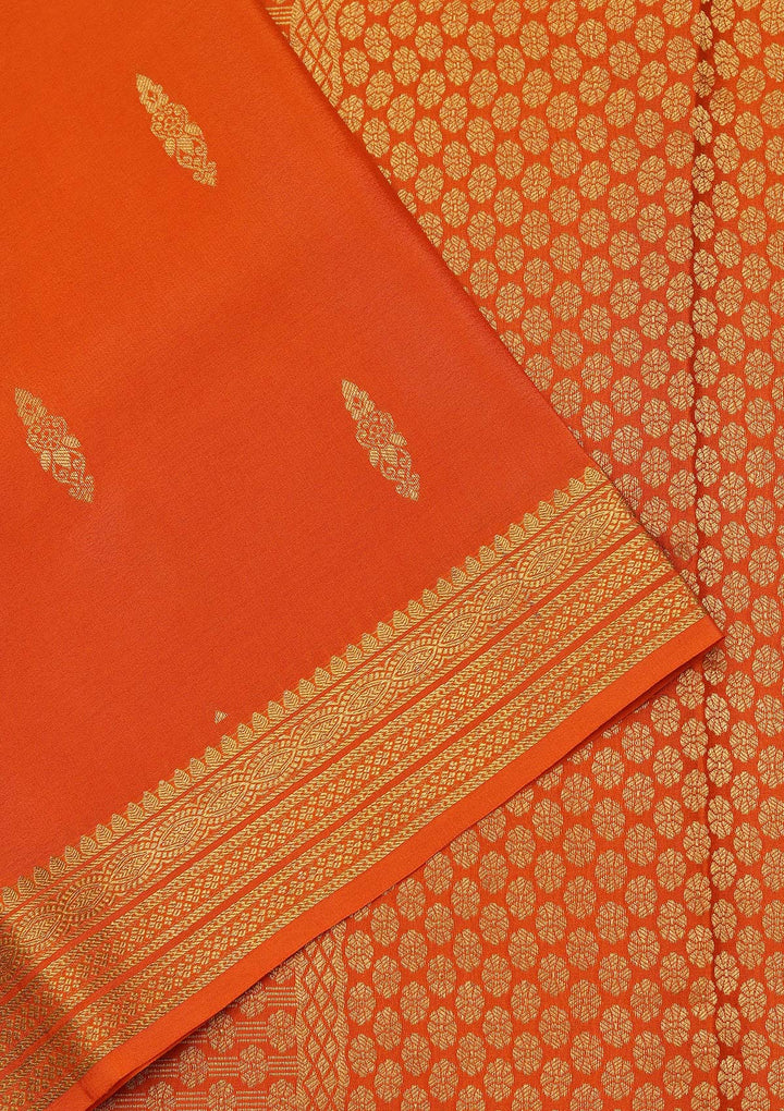 Mustard Zariwork Pure Crepe Silk Saree_koskii