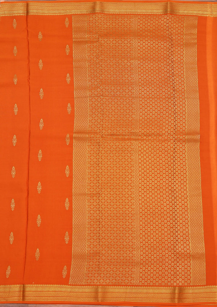 Mustard Zariwork Pure Crepe Silk Saree_koskii