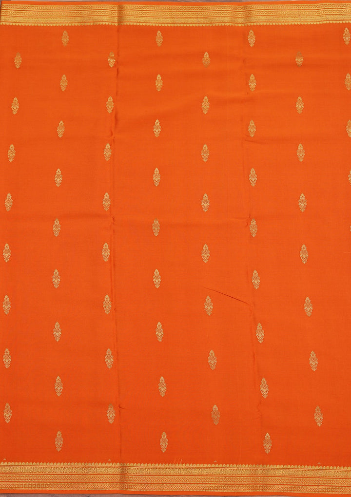 Mustard Zariwork Pure Crepe Silk Saree_koskii