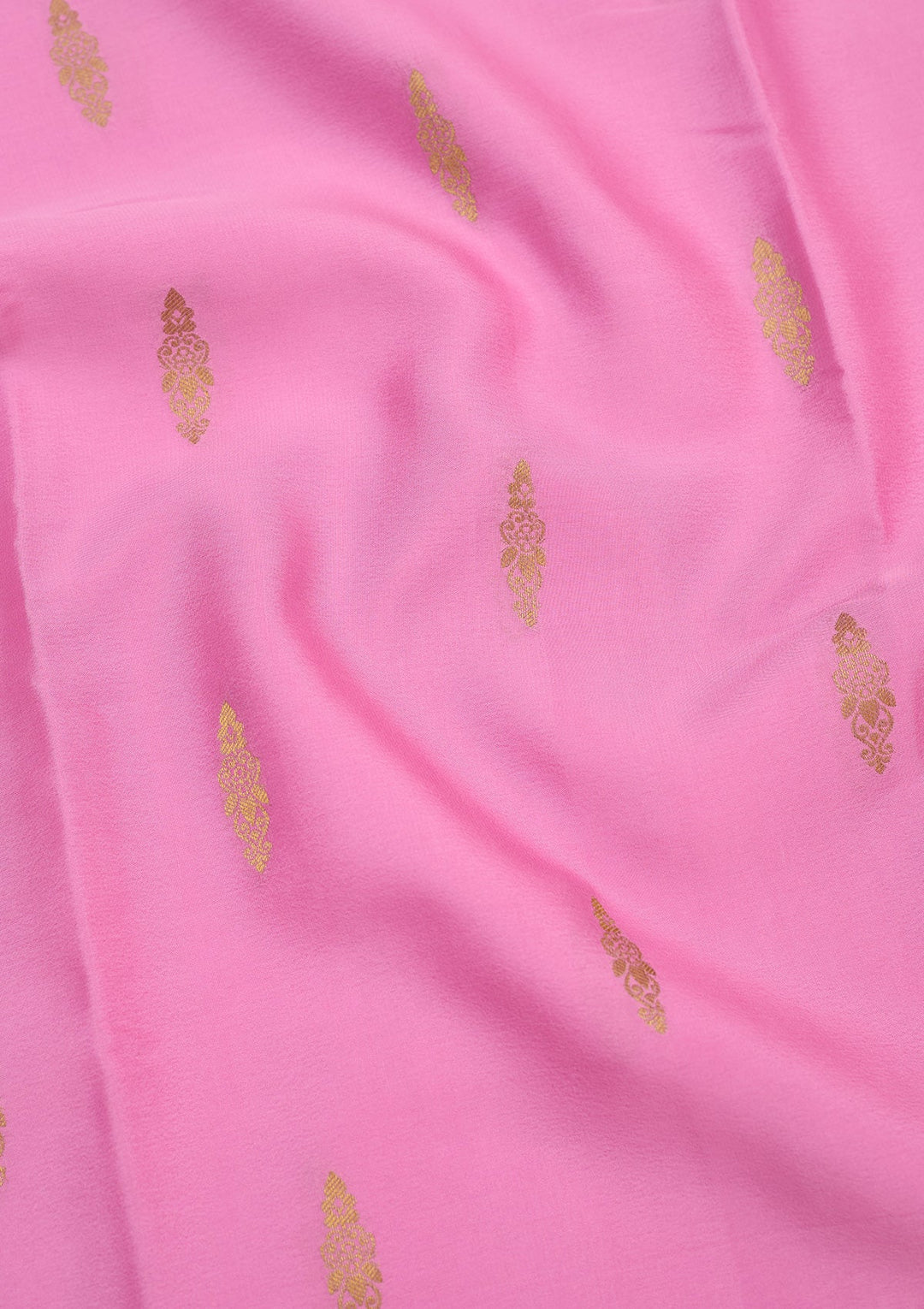 Onion Pink Zariwork Pure Crepe Silk Saree-Koskii