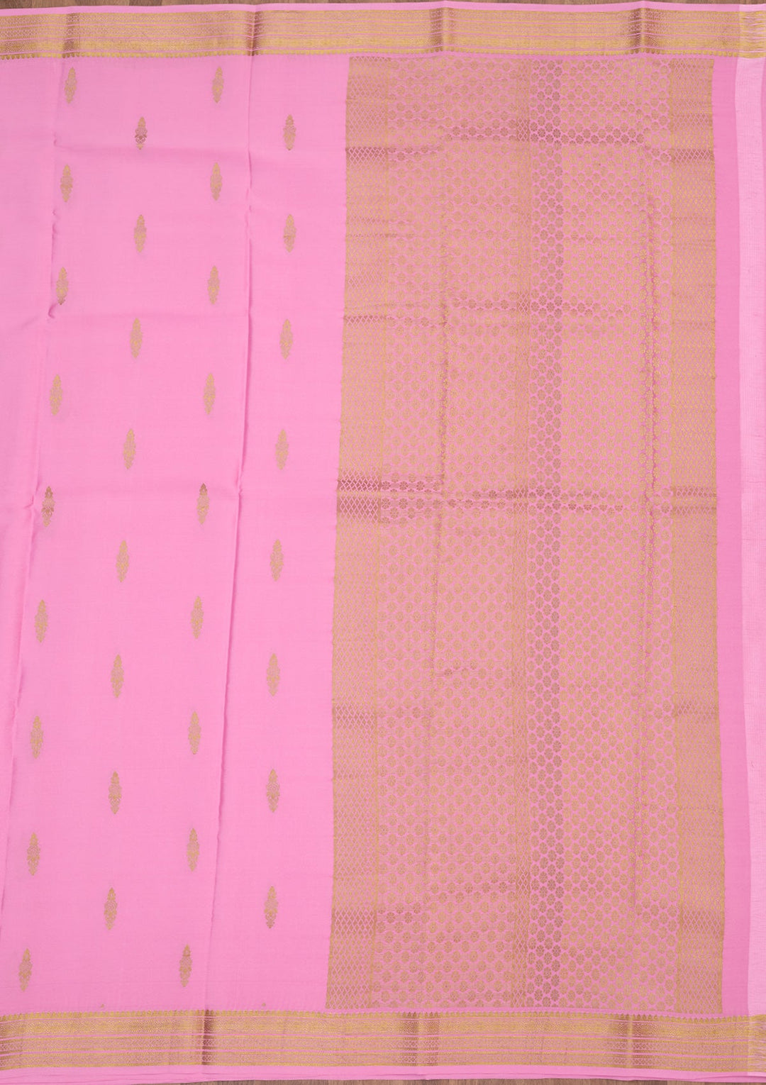 Onion Pink Zariwork Pure Crepe Silk Saree-Koskii