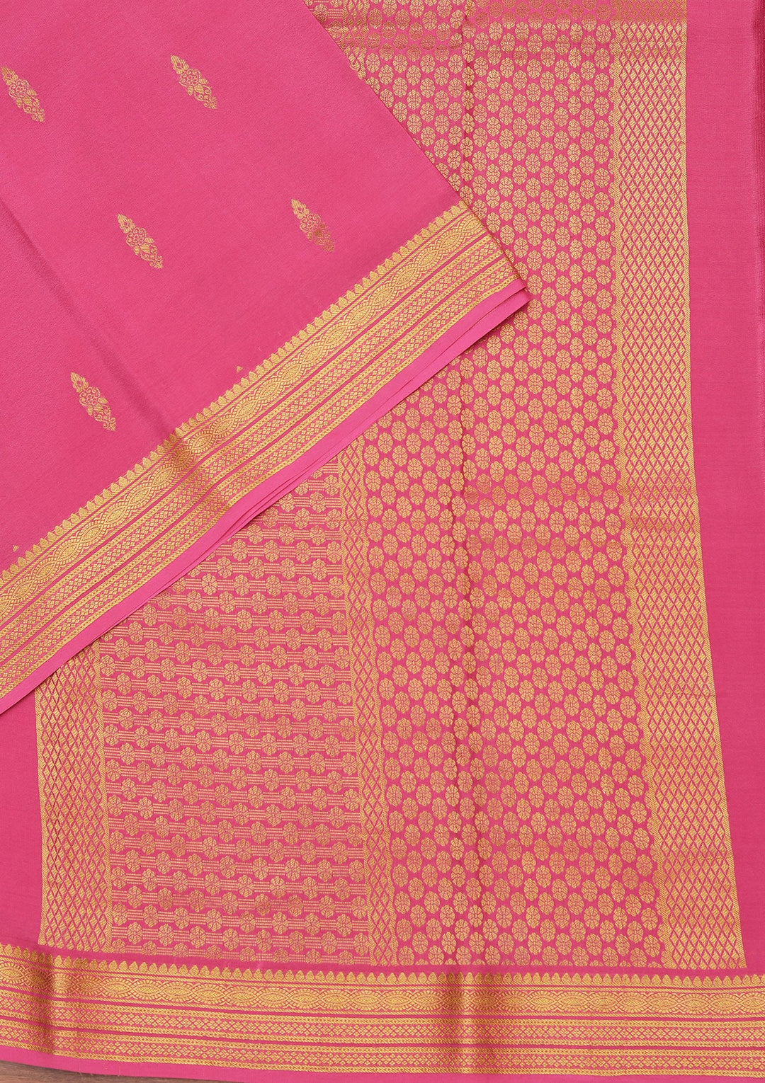 Pink Zariwork Pure Crepe Silk_Saree_koskii