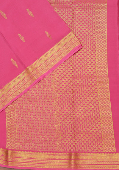 Pink Zariwork Pure Crepe Silk_Saree-koskii