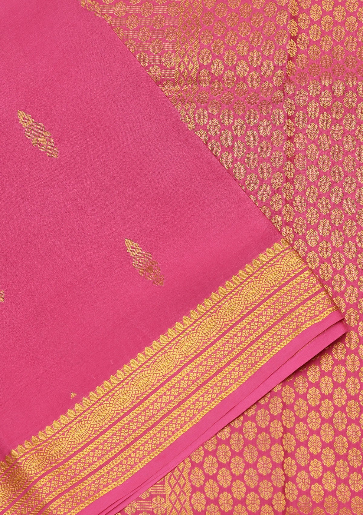 Pink Zariwork Pure Crepe Silk_Saree-koskii