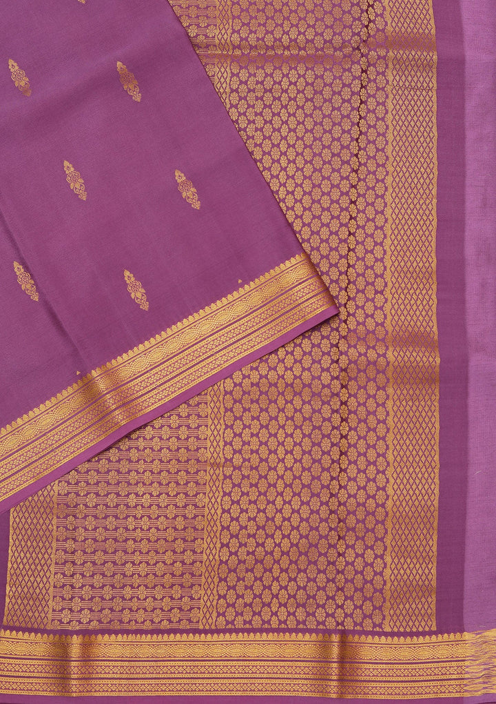 Purple Zariwork Pure Crepe Silk Saree_koskii
