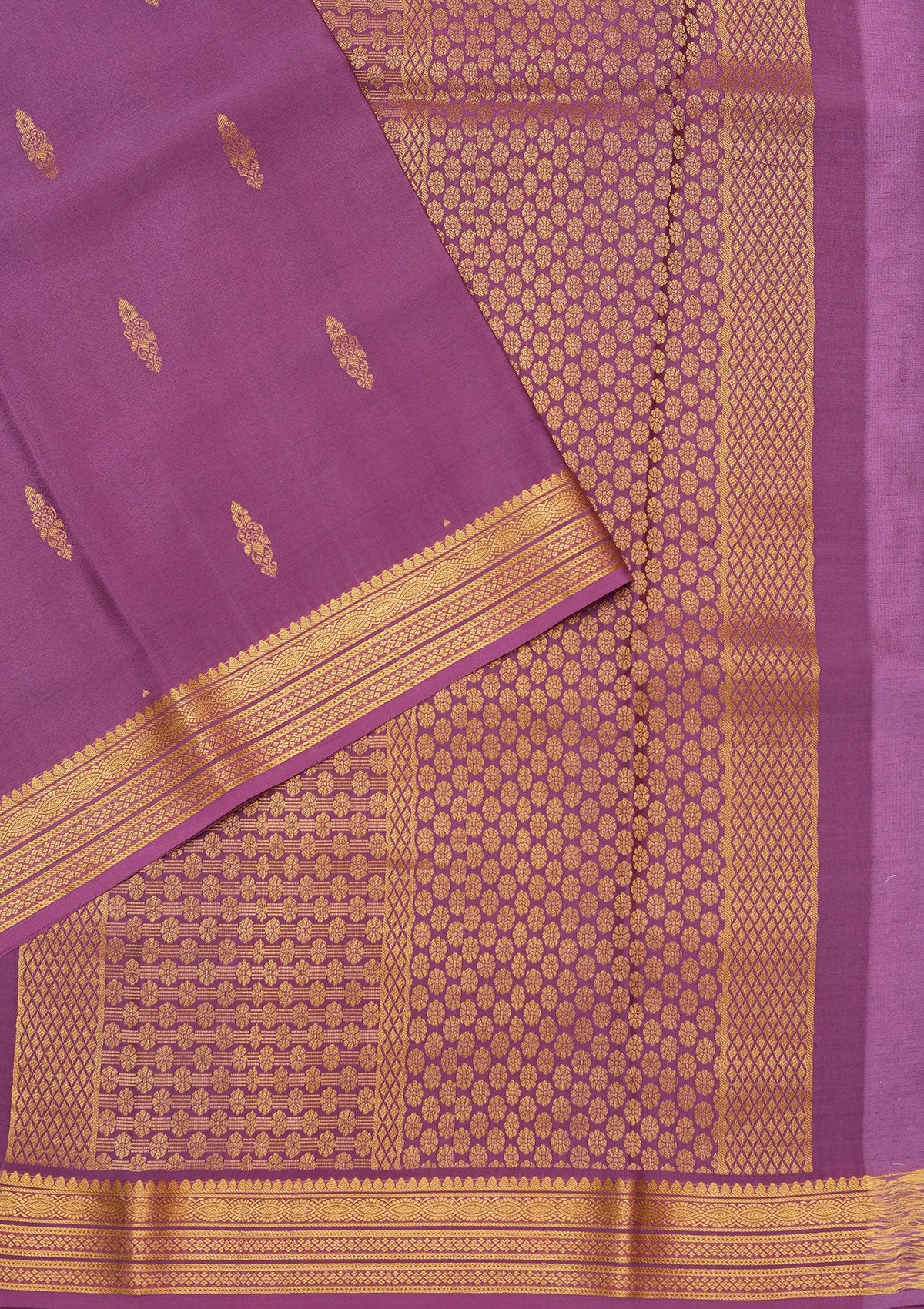 Purple Zariwork Pure Crepe Silk Saree-koskii