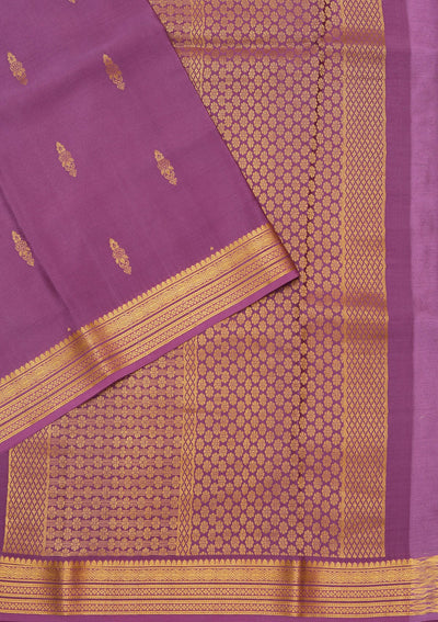 Purple Zariwork Pure Crepe Silk Saree-koskii