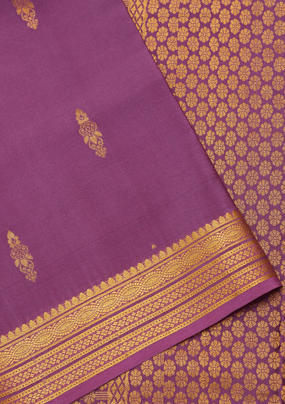 Purple Zariwork Pure Crepe Silk Saree-koskii