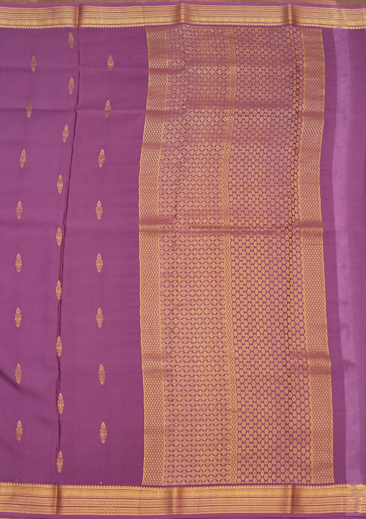 Purple Zariwork Pure Crepe Silk Saree-koskii