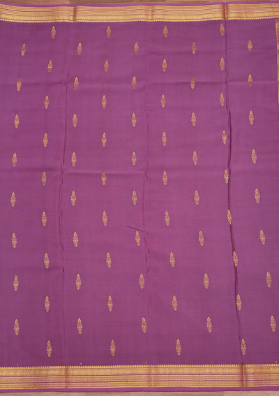 Purple Zariwork Pure Crepe Silk Saree-koskii