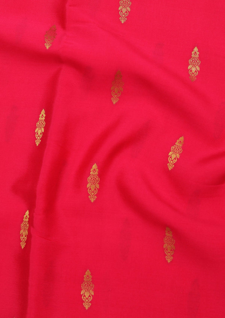 Rani Pink Zariwork Pure Crepe Silk_Saree_koskii