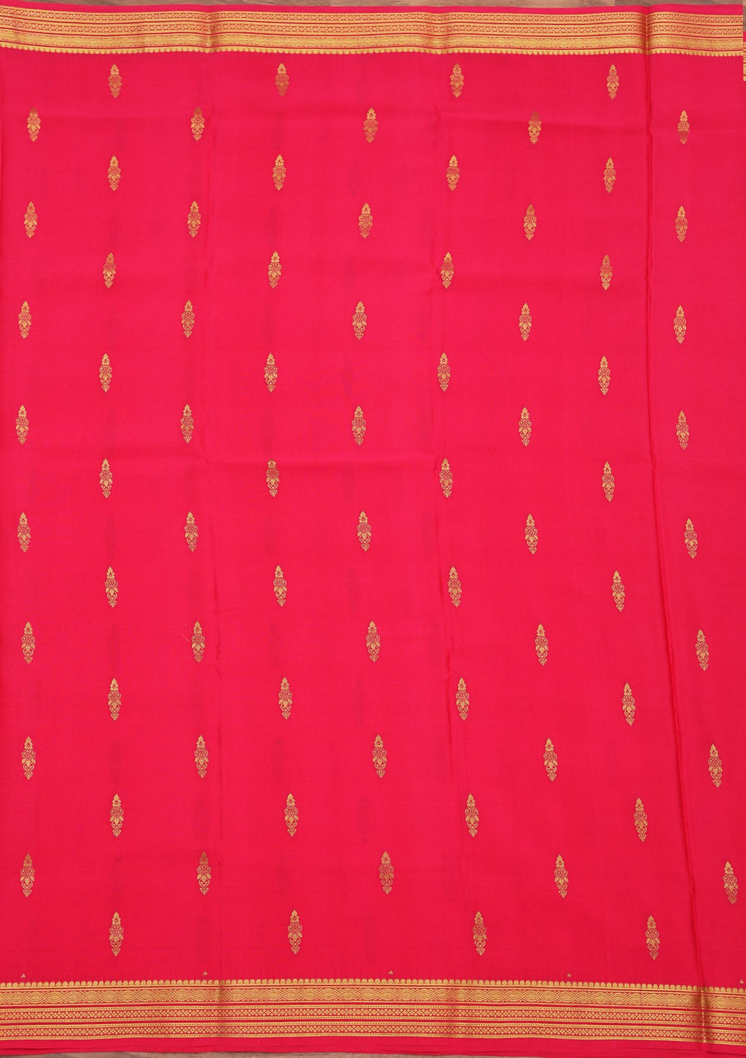 Rani Pink Zariwork Pure Crepe Silk_Saree_koskii