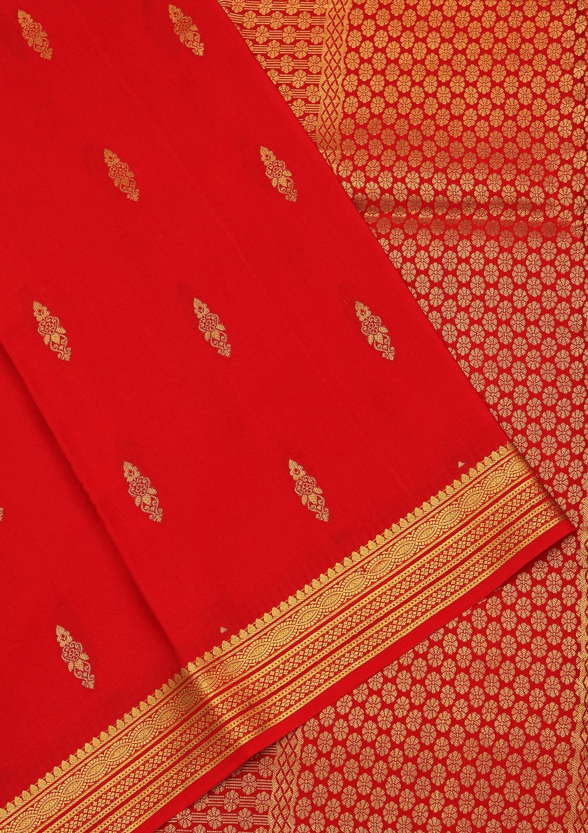 Red Zariwork Pure Crepe Silk Saree-koskii