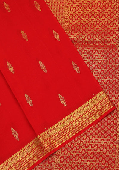 Red Zariwork Pure Crepe Silk Saree-koskii
