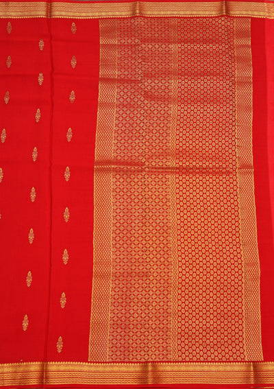 Red Zariwork Pure Crepe Silk Saree-koskii