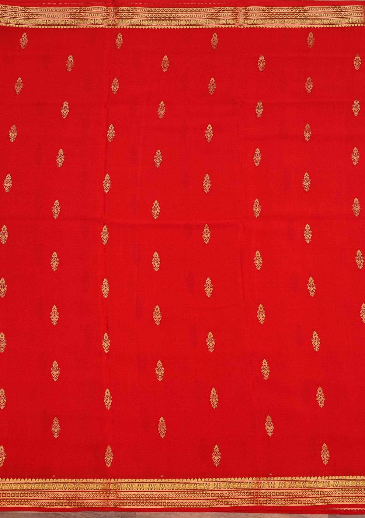Red Zariwork Pure Crepe Silk Saree-koskii