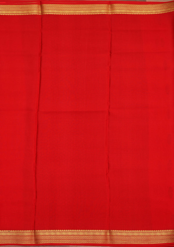 Red Zariwork Pure Crepe Silk Saree_koskii