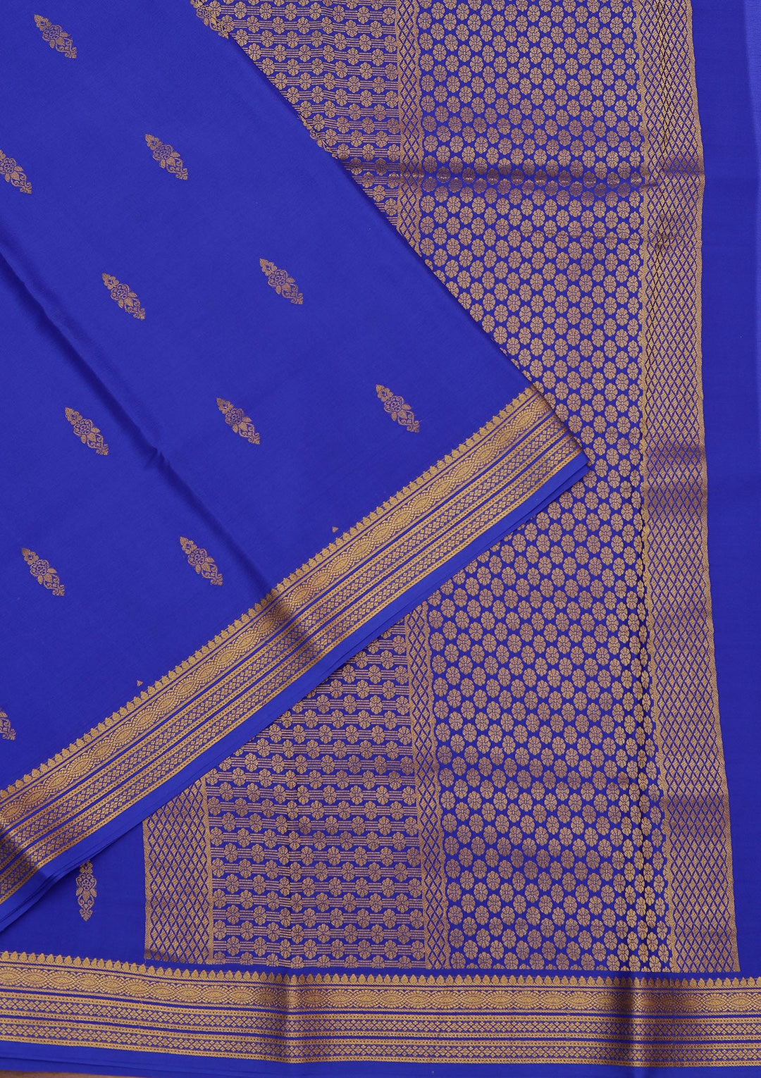 Royal Blue Zariwork Pure Crepe Silk_Saree_koskii