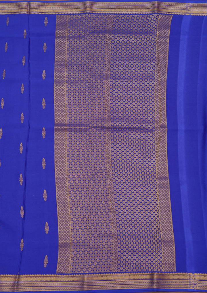 Royal Blue Zariwork Pure Crepe Silk_Saree_koskii
