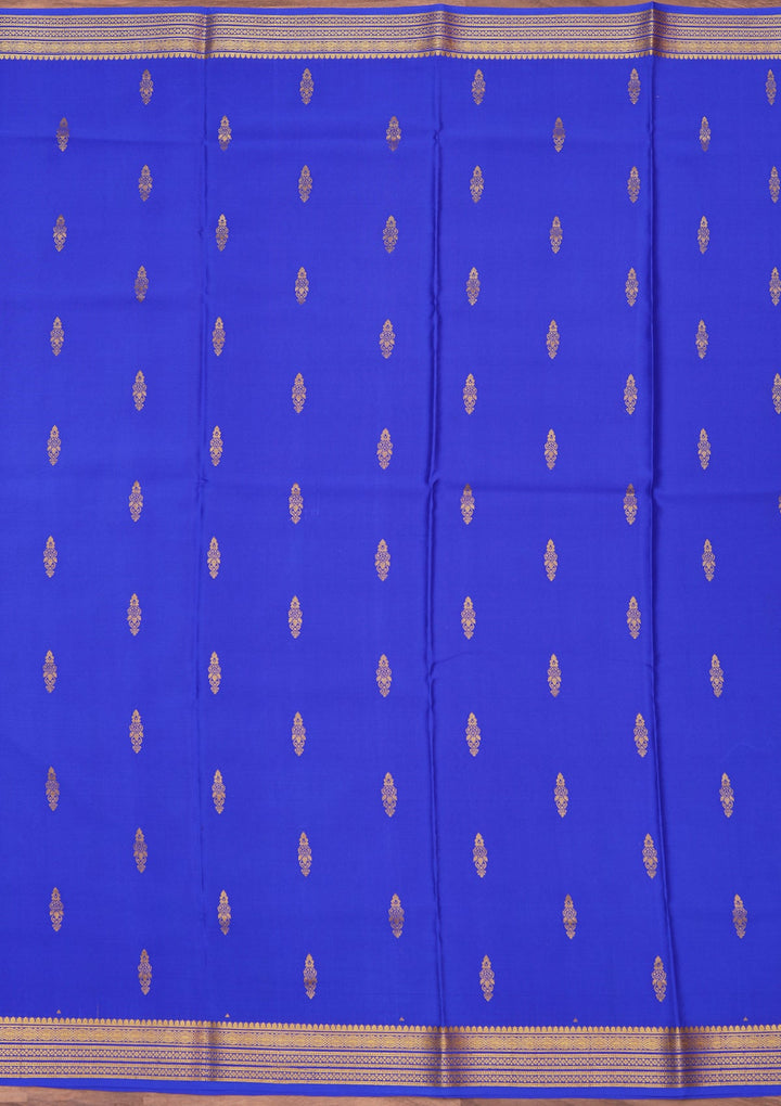 Royal Blue Zariwork Pure Crepe Silk_Saree_koskii