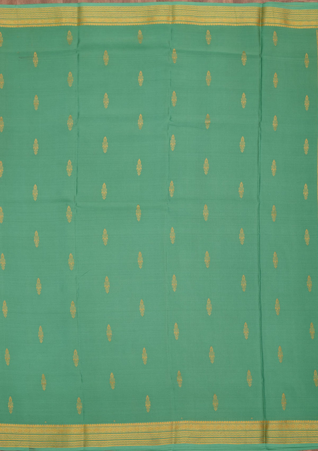 Sea Green Zariwork Pure Crepe Silk Saree-Koskii