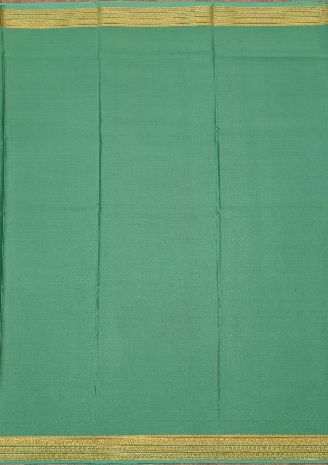 Sea Green Zariwork Pure Crepe Silk Saree-Koskii