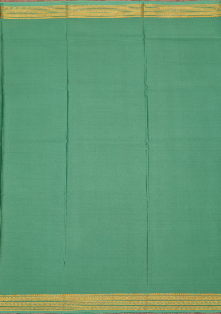 Sea Green Zariwork Pure Crepe Silk Saree-Koskii