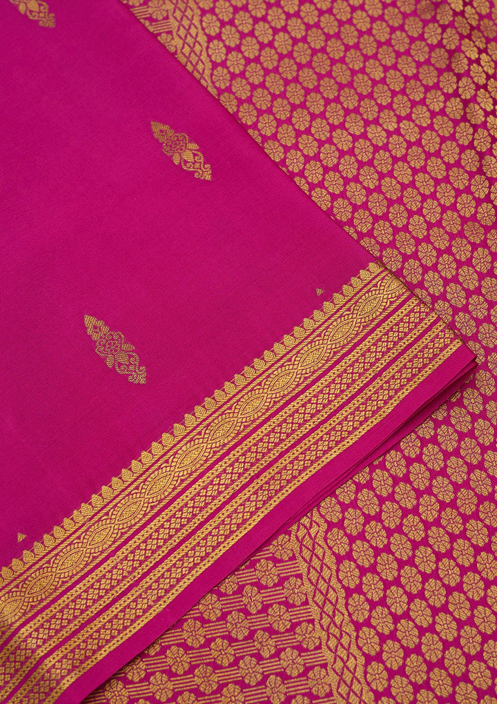 Wine Zariwork Pure Crepe Silk Saree-Koskii
