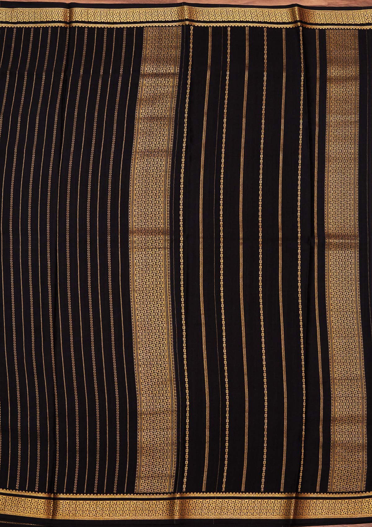Navy Blue Zariwork Pure Crepe Silk_Saree-koskii