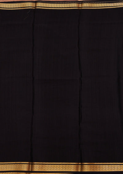 Navy Blue Zariwork Pure Crepe Silk_Saree-koskii