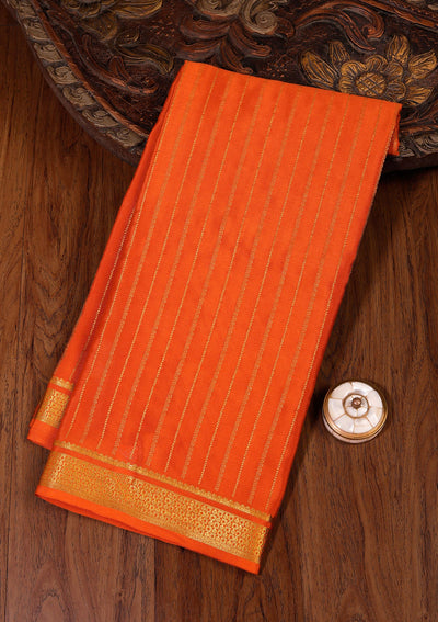 Orange Zariwork Pure Crepe Silk_Saree-koskii