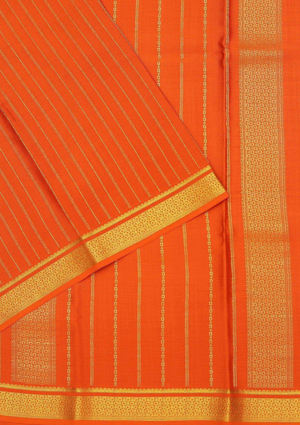 Orange Zariwork Pure Crepe Silk_Saree-koskii