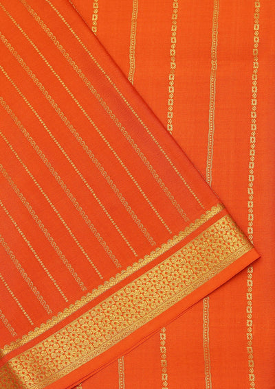 Orange Zariwork Pure Crepe Silk_Saree-koskii