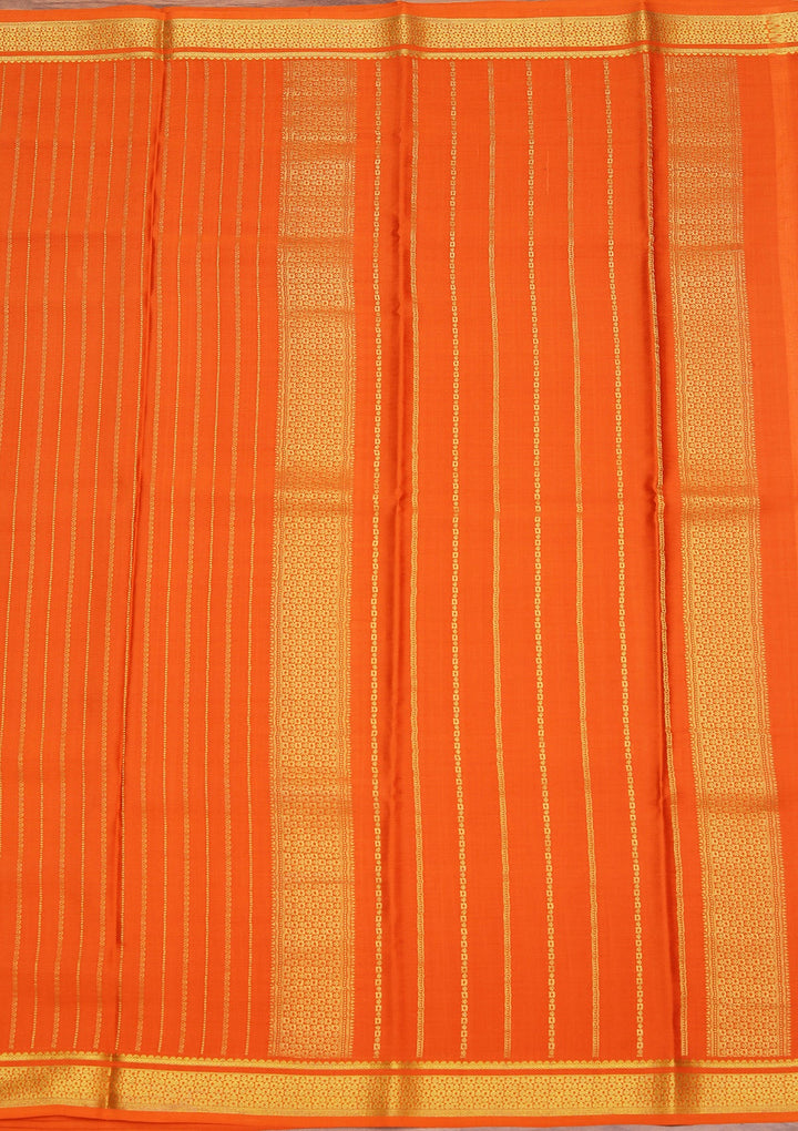 Orange Zariwork Pure Crepe Silk_Saree_koskii