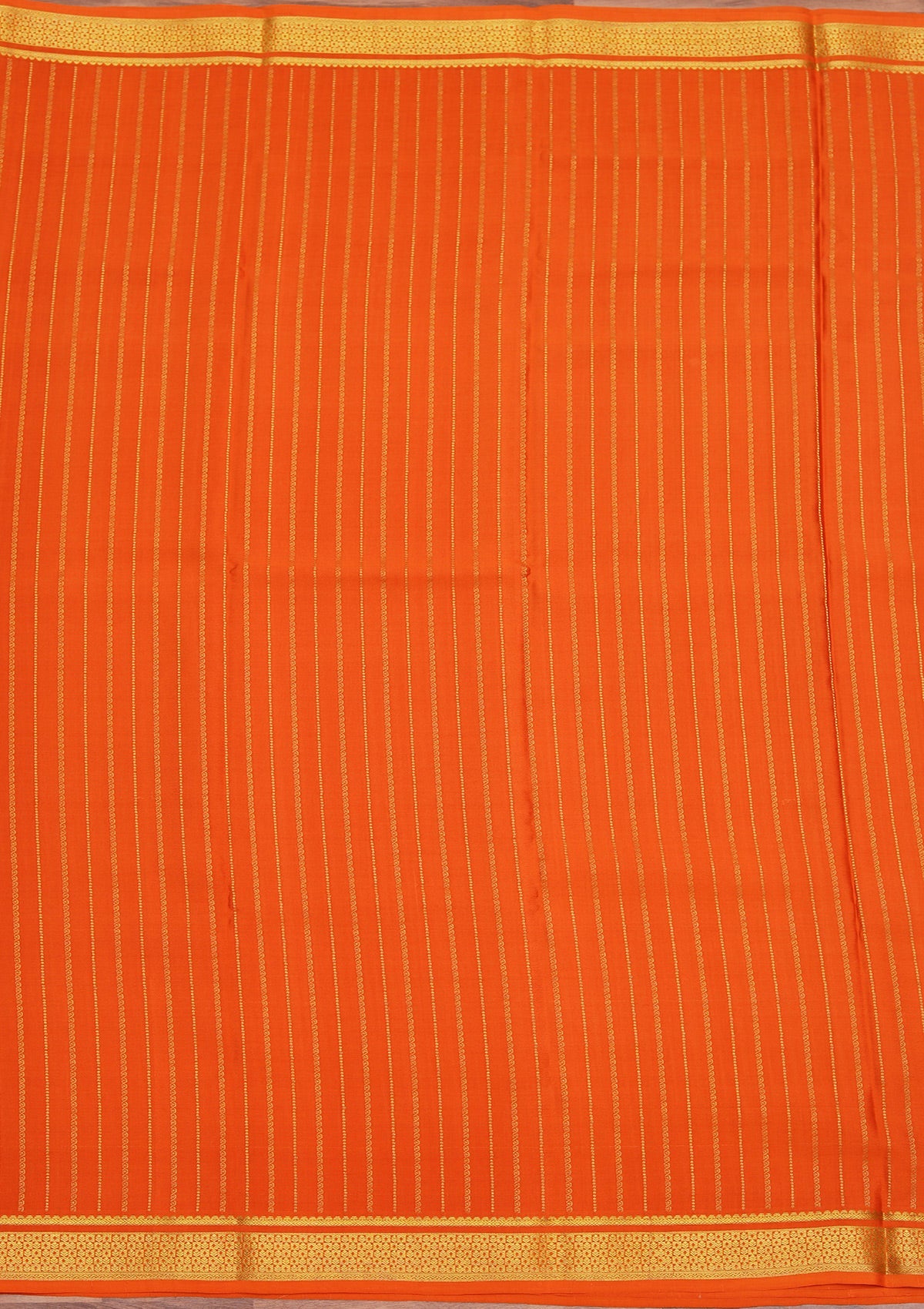 Orange Zariwork Pure Crepe Silk_Saree-koskii