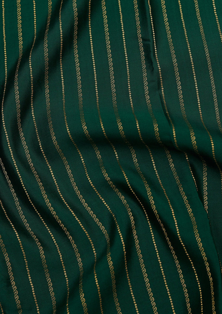 Rama Green Zariwork Pure Crepe Silk Saree_koskii