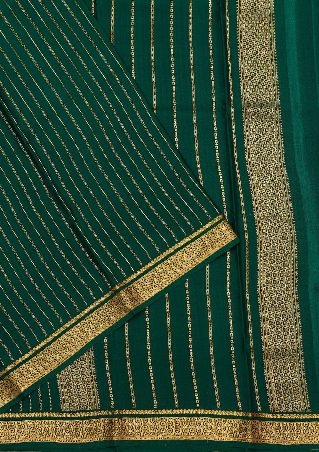 Rama Green Zariwork Pure Crepe Silk Saree_koskii