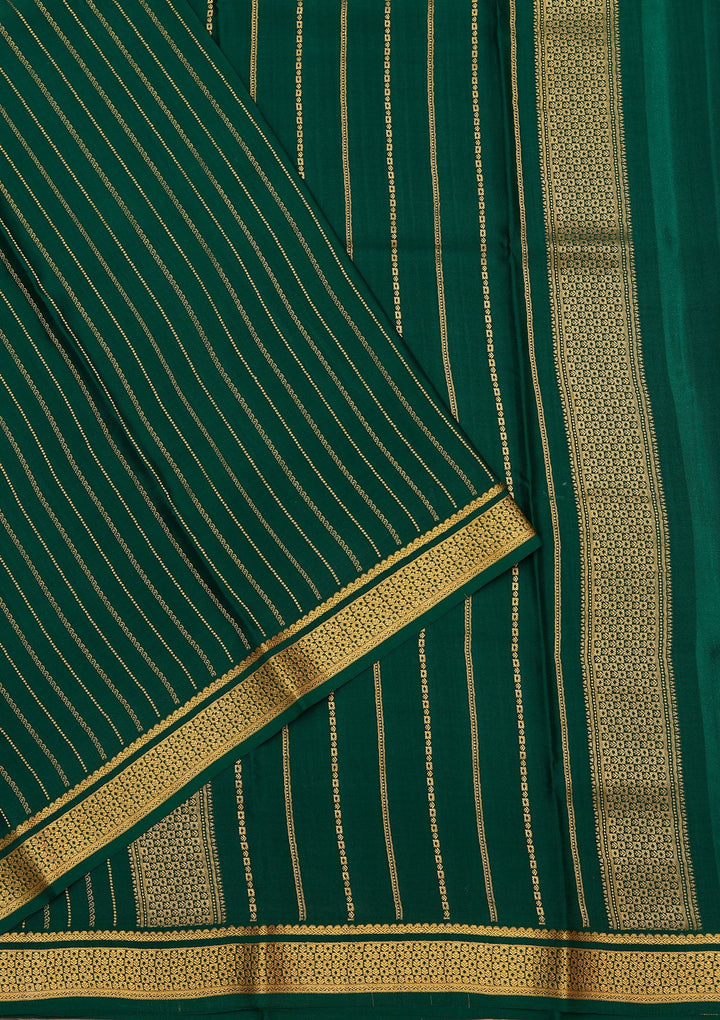 Rama Green Zariwork Pure Crepe Silk Saree_koskii